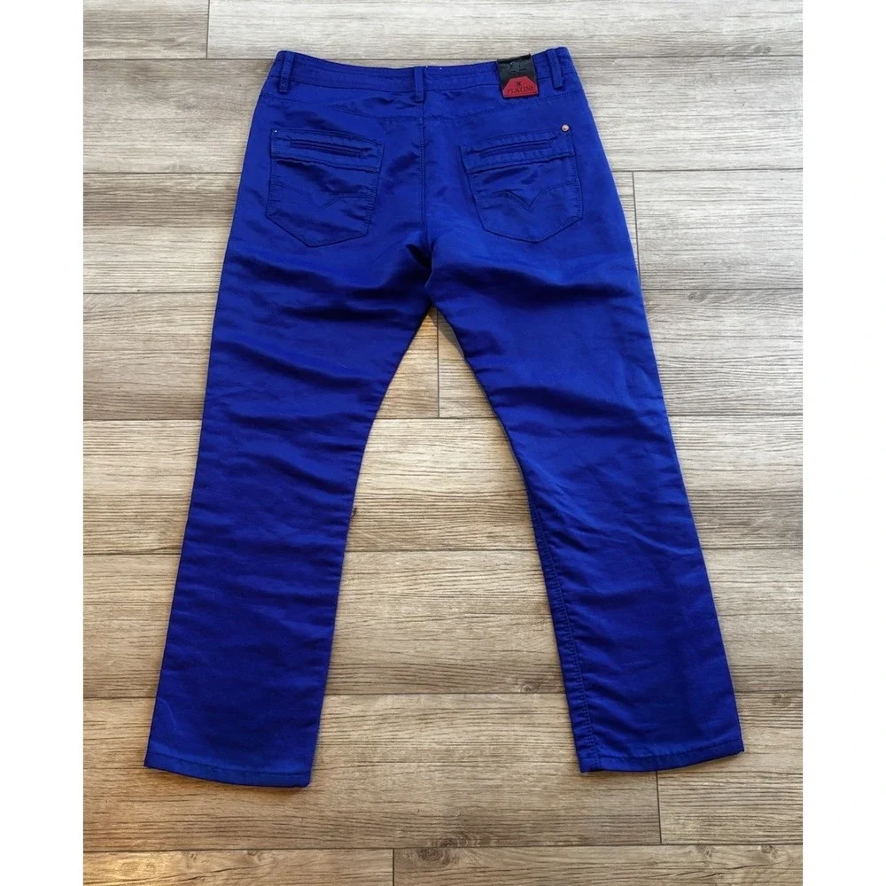 Platini Men's Royal Blue Western-inspired Straight Leg Pants Size 34 *READ